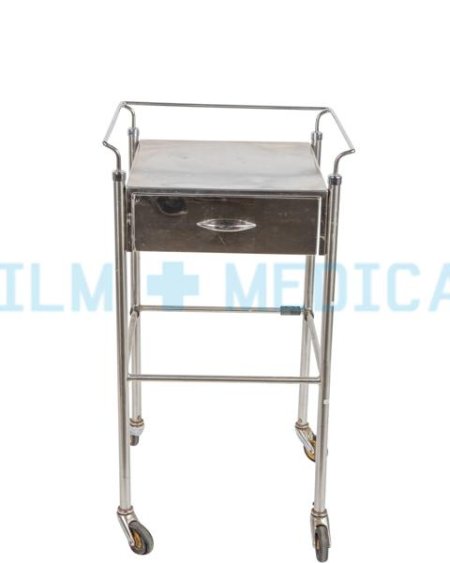 Trolley with Drawer and Rail Stainless Steel